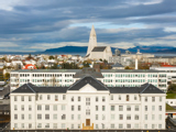 Aerial view of Landspitali hospital in Reykjavik