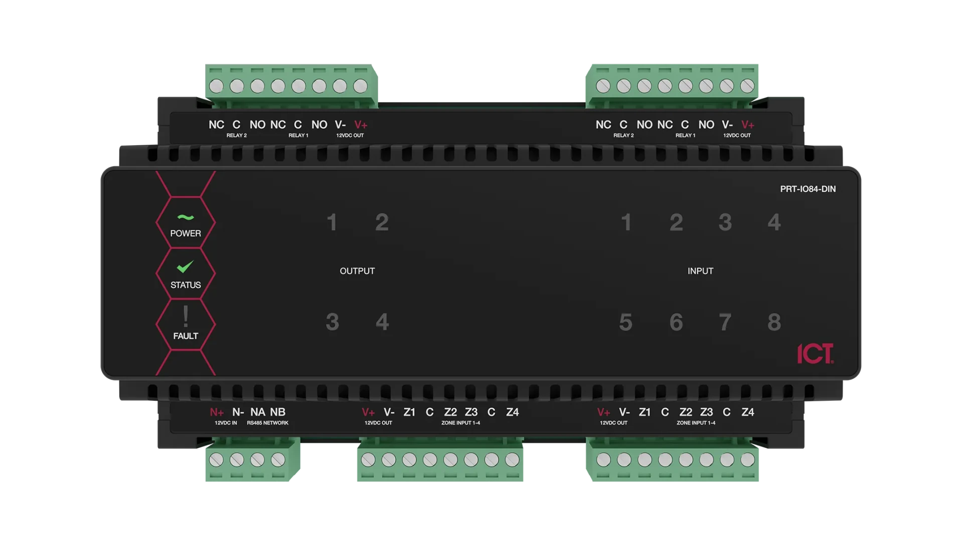 Protege DIN Rail 8 Input/4 Output Expander