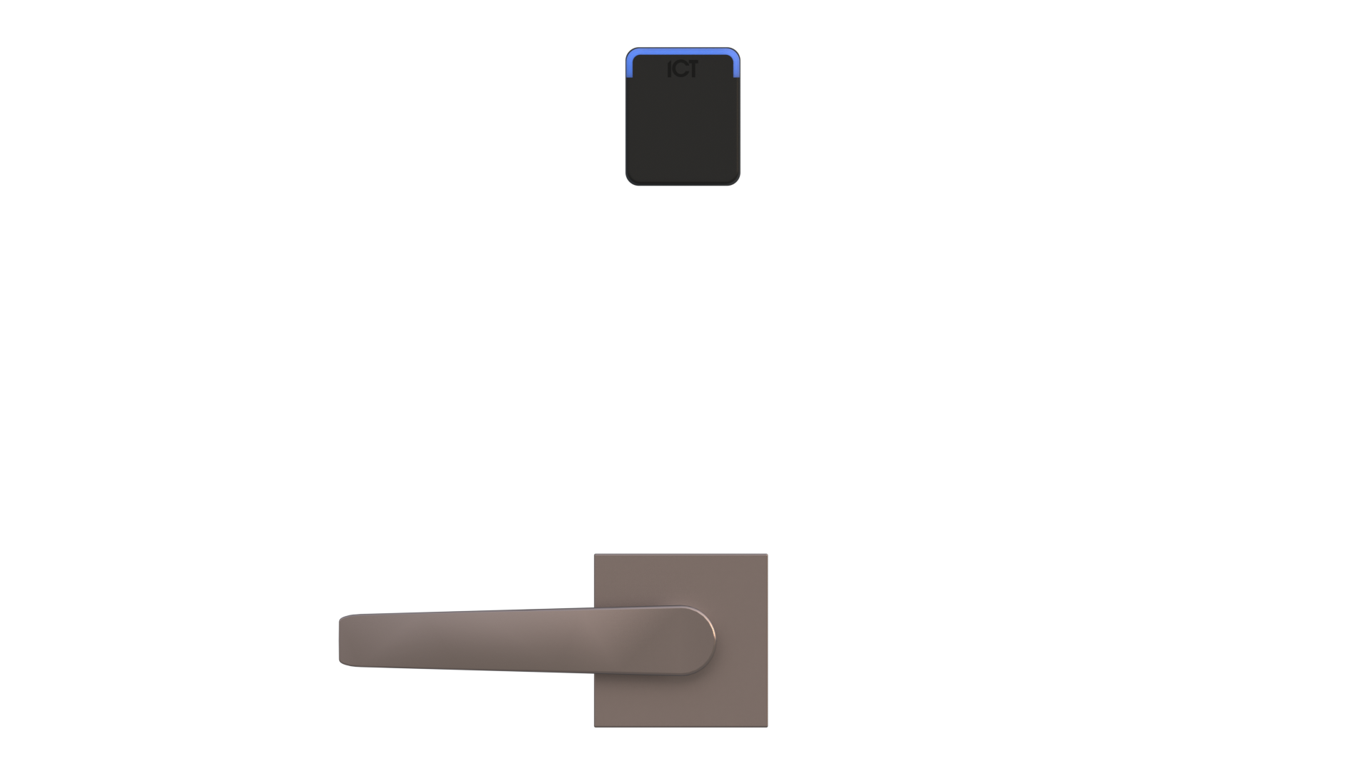 Cartridge Mortise Wireless Lock — rectangular escutcheon, black