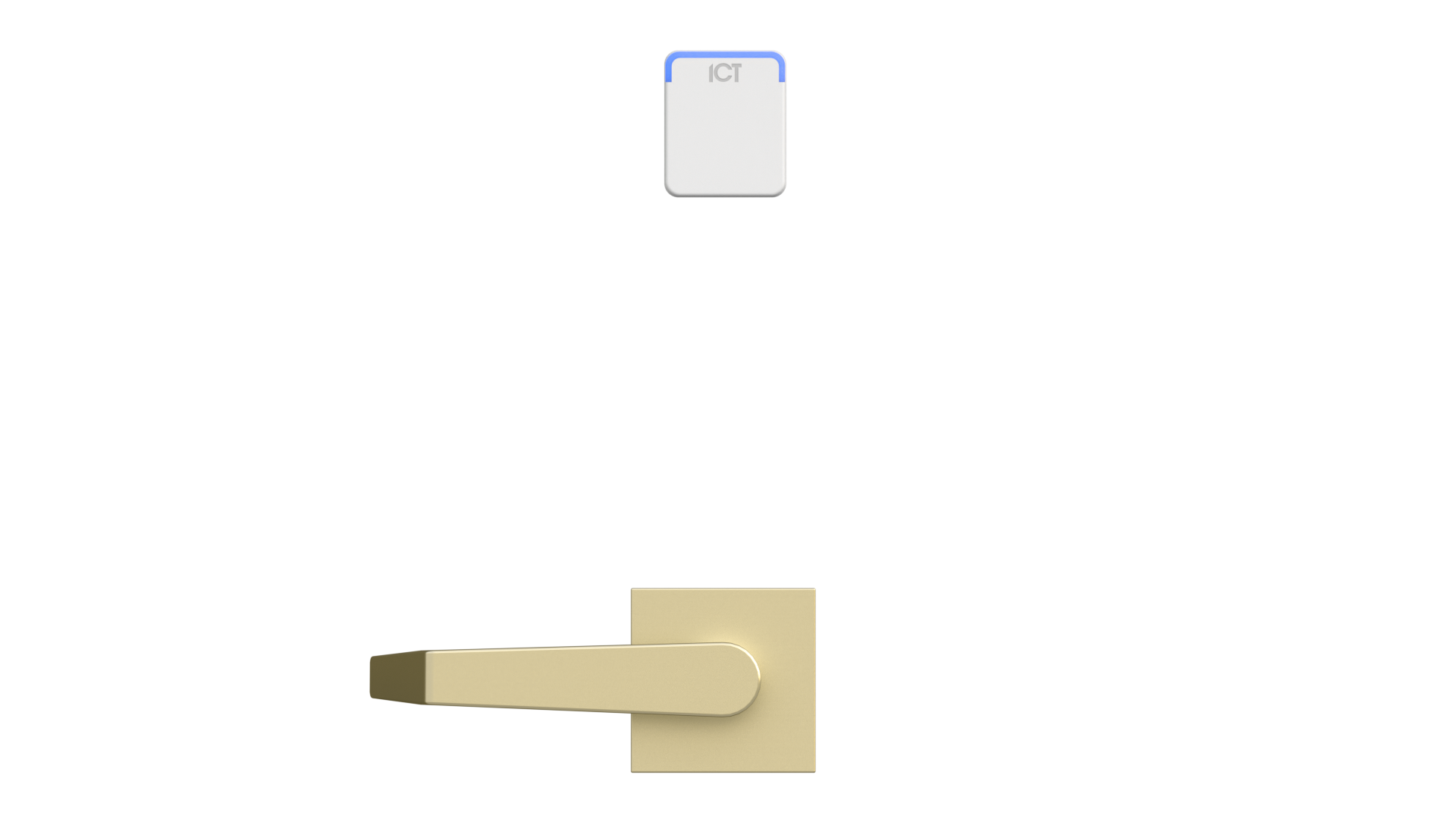 Cartridge Mortise Wireless Lock — rectangular escutcheon, white