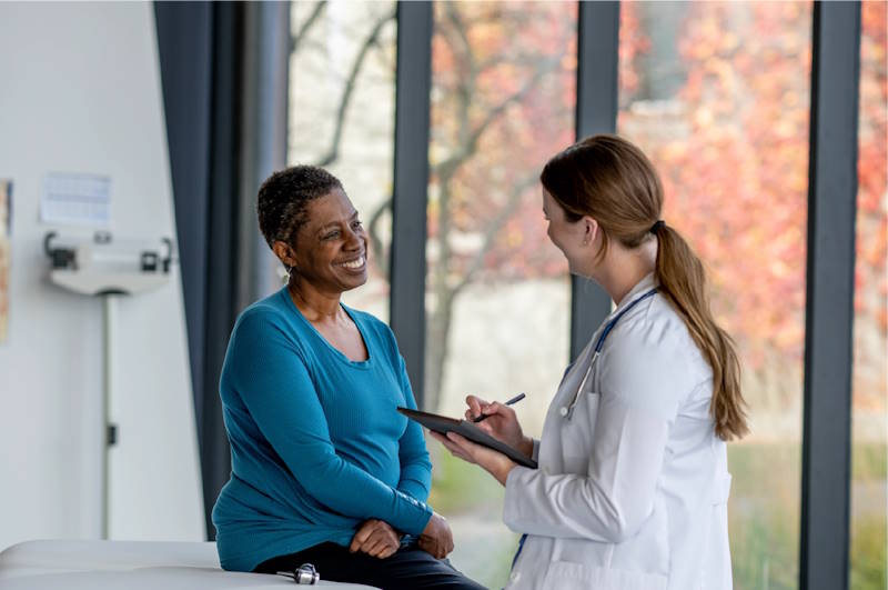 a consultation happening in a hospital